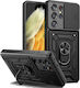 Bodycell Armor Slide Задна корица Пластмаса Черен (Galaxy S22 Ultra 5G)