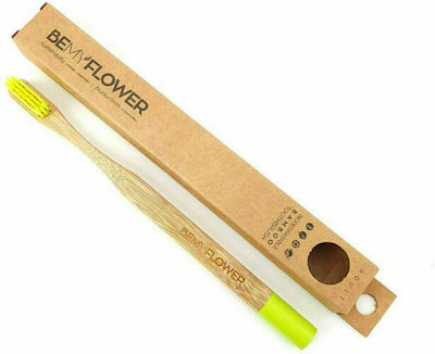 BeMyFlower Manual Toothbrush Bamboo Toothbrush Extra Soft Yellow