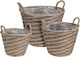 JK Home Decoration Decorative Basket Garden Wicker S/3 22x23cm-27x27cm-33x31cm 33cmx33cm 3pcs 455988