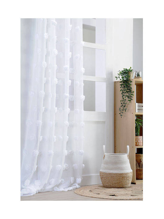 Fabryka Firan Κουρτίνα με Τρουκς S-F Pompinou Blanc 140x260εκ.