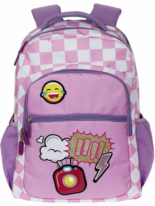 Lyc Sac School Backpack Elementary Pink with Water Bottle Holder
