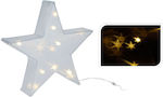 JK Home Decoration Plastic Illuminated Christmas Decorative Desktop Star 45cm White