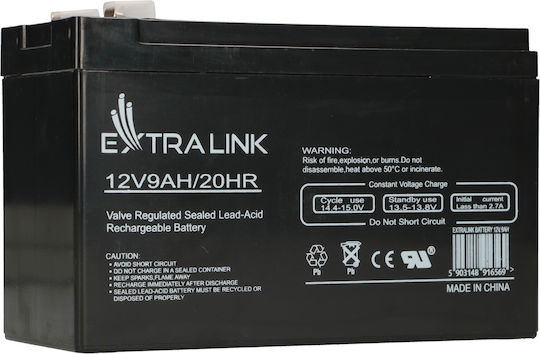 Extralink Μπαταρία UPS με Χωρητικότητα 9Ah και Τάση 12V EX.16569 1τμχ
