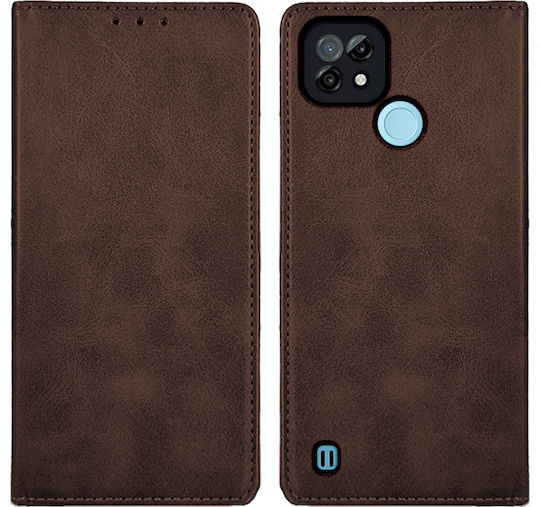 Sonique Vintage Wallet Δερματίνης Καφέ (Realme C21)