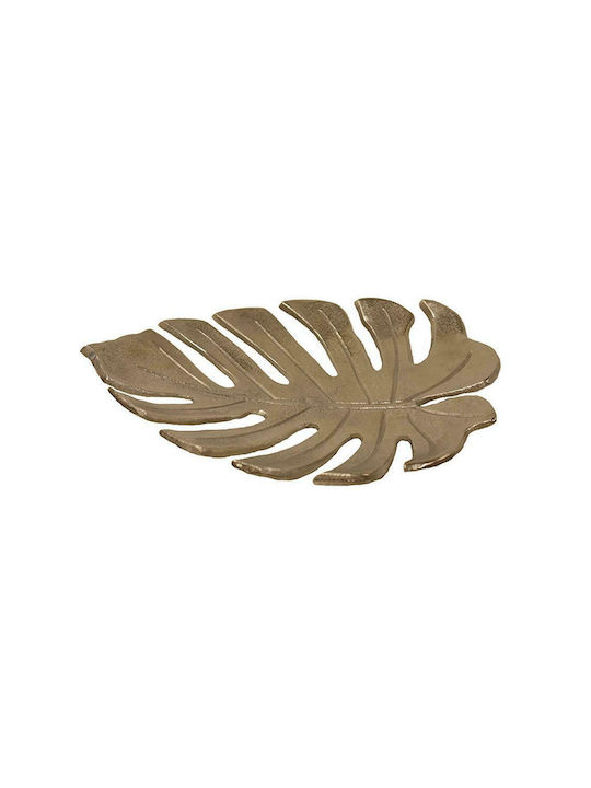 Atmosphera Metallic Decorative Platter Φύλλο Gold 30x25cm