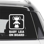 Σήμα Baby on Board με Αυτοκόλλητο Baby Leia Λευκό