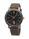 U.S. Polo Assn. Roman Ανδρικό Ρολόι 42mm Μπαταρίας με Καφέ Δερμάτινο Λουράκι