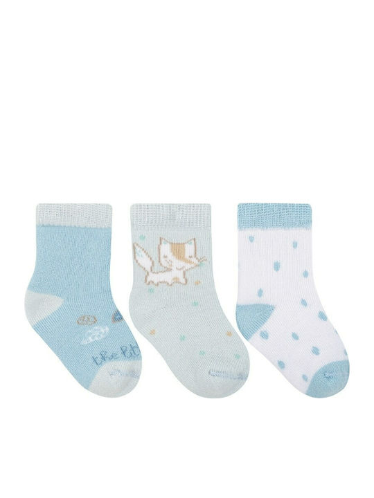 Kikka Boo Kids' Socks Knee-High Little Fox Light Blue 3 Pairs