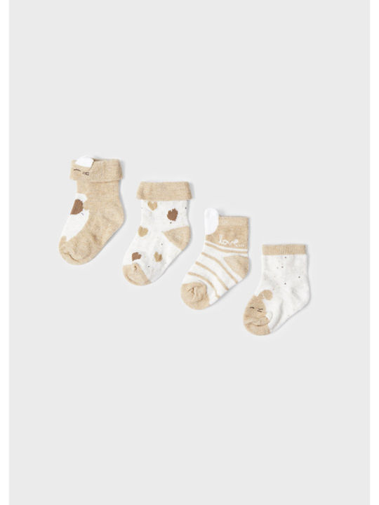 Mayoral Boys 4 Pack Knee-High Socks Beige