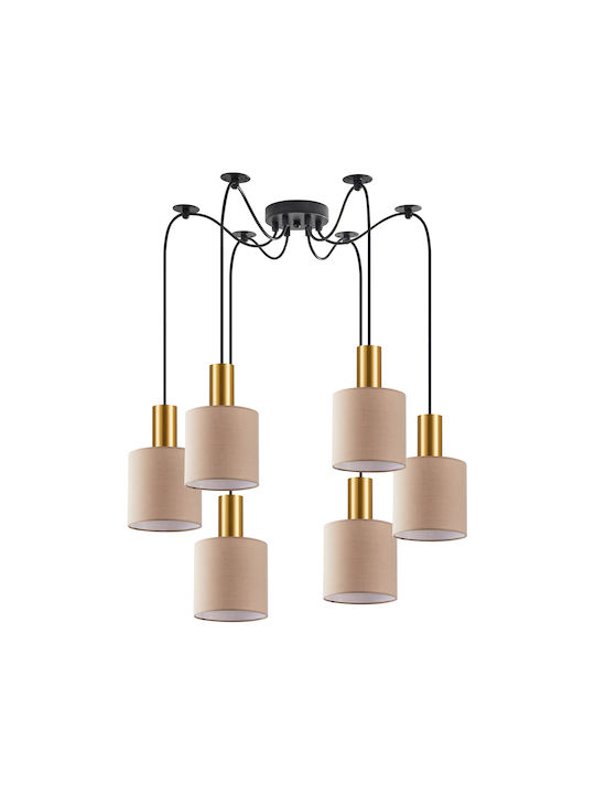 Home Lighting Pendant Chandelier for 6 Bulbs E27 Gold