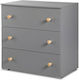 Pauline Baby Dresser with 3 Drawers Gray 80x48x81cm