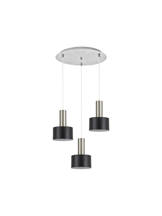 Home Lighting Pendant Light Three-Light for Socket E27 Black