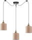 Home Lighting Pendant Light Three-Light for Socket E27 Brown