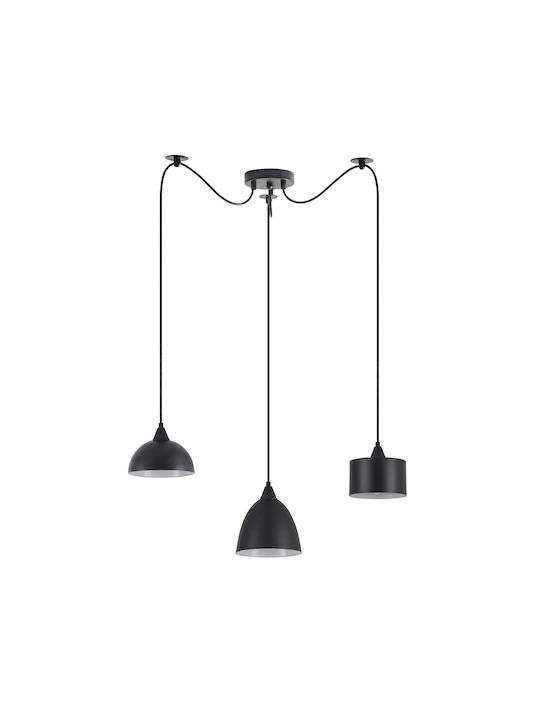 Home Lighting Μοντέρνο Κρεμαστό Φωτιστικό Τρίφωτο με Ντουί E27 σε Μαύρο Χρώμα