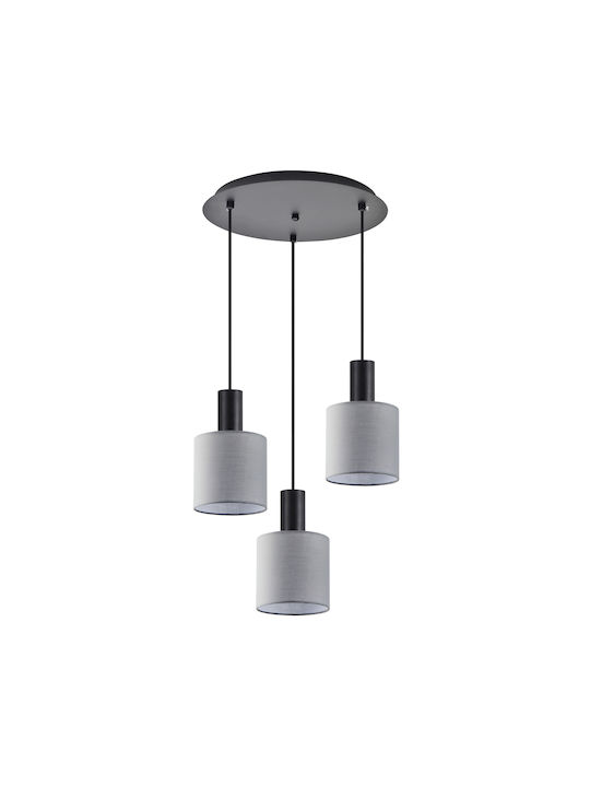 Home Lighting Pendant Light Three-Light for Socket E27 Gray