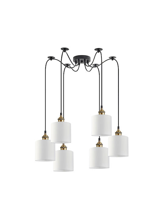 Home Lighting Pendant Chandelier for 6 Bulbs E27 White