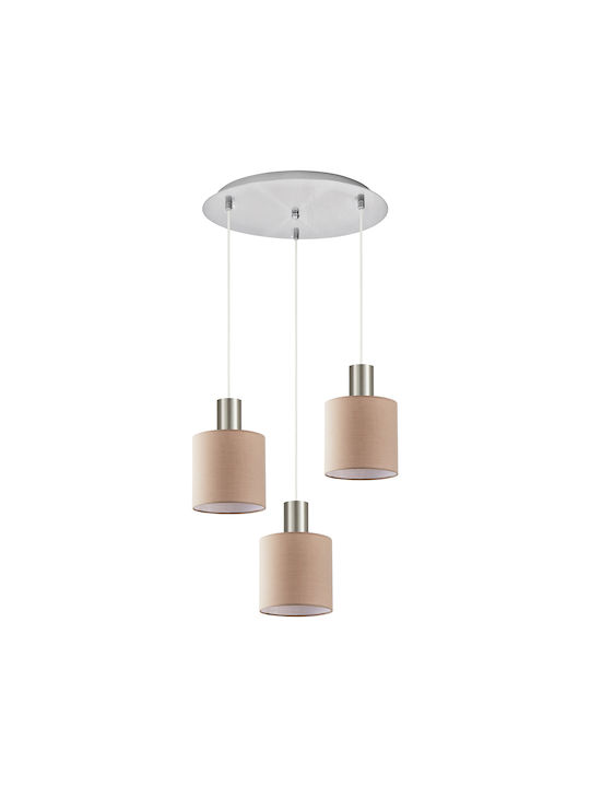 Home Lighting Pendant Light Three-Light for Socket E27 Brown