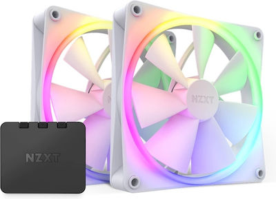 NZXT F140 RGB Ventilator Carcasă cu Conexiune 4-Pin PWM 2buc Alb