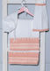 Idiokiro Set Christening Oilcloths White Salmon 3 Pieces L5046