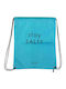 Nef-Nef Homeware Stay Salty Fabric Turquoise Beach Backpack