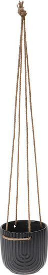 Hanging Planter Ceramic Black 13.6x13.6x12.8cm.