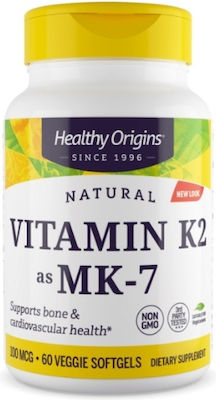 Healthy Origins Vitamin K2 MK7 Vitamin for Bone Health 60 softgels