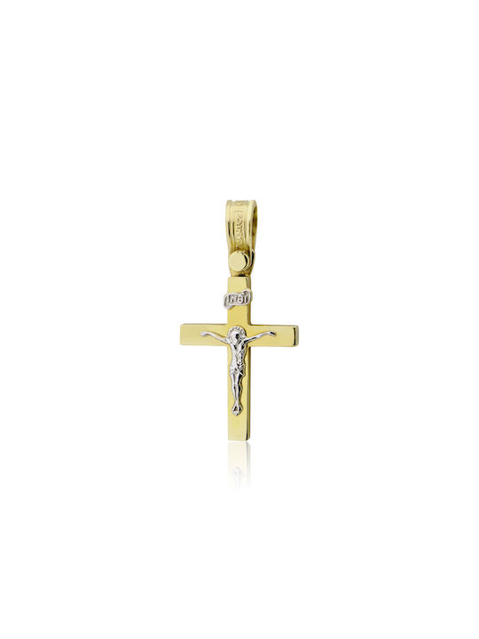 Triantos Herren Gold Kreuz 14K mit dem Gekreuzigten