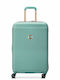 Delsey Freestyle Medium Hard Green Suitcase With 4 Wheels Height 66.5cm