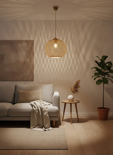Pakketo PWL-1112 Κρεμαστό Φωτιστικό Καφέ 38x38x38εκ.