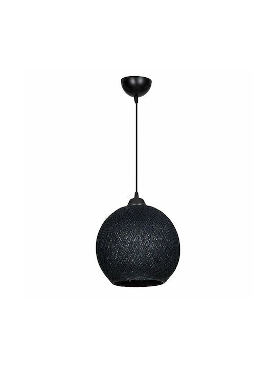 Pakketo PWL-1113 Pendant Light Single-Light with Rope for Socket E27 Black