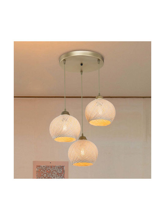 Pakketo PWL-1121 Pendant Light Beige Boho with Socket E27 40x40x75cm