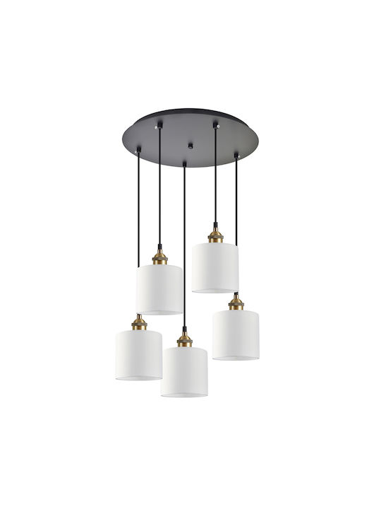 Home Lighting Pendant Suspension for 5 Bulbs E27 White