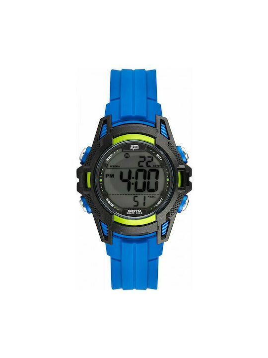 Lee Cooper Digital Battery Watch with Rubber Strap in Blue Color