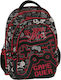 Graffiti Video Game School Bag Backpack Elementary, Elementary in Red color