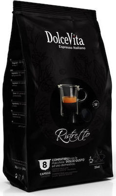 Dolce Vita Kapseln Espresso Ristretto Kompatibel mit Maschine Dolce Gusto 16Mützen