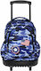 Lyc Sac One Rock 'n' Roll Σχολική Τσάντα Τρόλεϊ Δημοτικού Navy Camo + Κασετίνα Δώρο