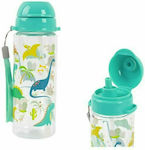 Kids Plastic Water Bottle Dino Light Blue 400ml