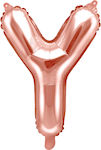 Litera Y balon de folie roz aurie Foil, 35cm, 1 buc.
