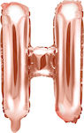 Litera H balon de folie roz auriu, 35cm, 1 buc.