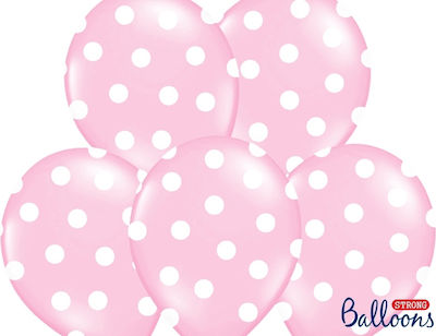 Balloons pink polka dots 30cm 6pcs.