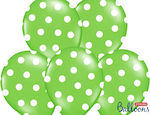 Balloons light green polka dots 30cm 6pcs.