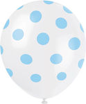 Balloons white with silk polka dots 6pcs.