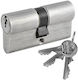 Cisa Κύλινδρος Κλειδαριάς 08010 60mm (27-33) με 3 Κλειδιά Ασημί