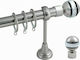 Frans Ausziehbar Metallisch Vorhangstange A11 Einfach Φ25mm 140-250cm Nickel Matte