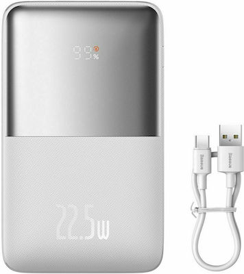 Baseus Bipow Pro Power Bank 20000mAh 22.5W cu 2 Porturi USB-A și Port USB-C Livrarea energiei Argint