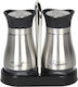 Keskor Salt and Pepper Set Glass with Stand 2pcs