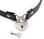 Collar With Heart Lock Vegan Leather