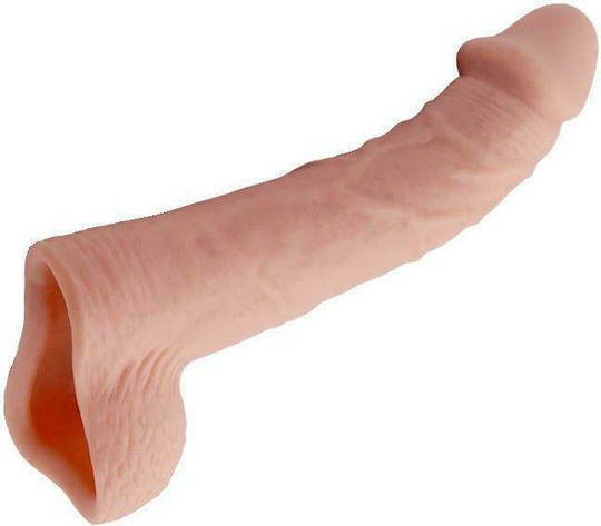 Baile Penis-Verlängerung Hülle Realistischer Dildo Προέκταση Πέους Flesh 21cm