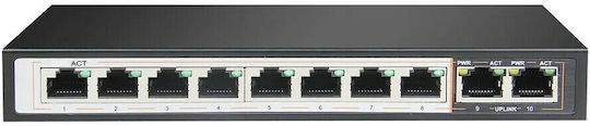 Extralink Perses Unmanaged L2 PoE+ Switch με 8 Θύρες Gigabit (1Gbps) Ethernet