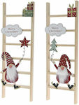 Iliadis Χριστουγεννιάτικη Ξύλινη Διακοσμητική Σκάλα 45x17εκ. με Νάνους 2τμχ